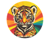 Tigerbaby mit Regenbogenfarben