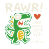 Niedliches Dinosaurier Liebe T-Shirt Design