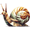 Geometrisk snegl – stiliseret lav-poly kunst
