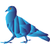 Blue Geometric Abstract Pigeon