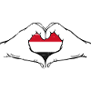 Yemen Flag Heart Shape