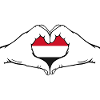 Yemen Flag Heart Shape