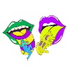 Psychedelic Lips with Acid and Mushrooms