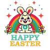 Easter Retro Aesthetics Happy Bunny