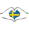 Sweden flag heart used