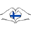 Finland Flag Hands Heart Shape