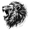 Leone ruggisce forza bianco e nero testa di leone regalo