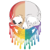 Skull with rainbow smile