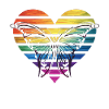 Papillon en coeur arc-en-ciel