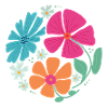 Sommerblumen in Kreisform