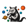 Anteater with planets