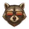 Raccoon Retro Sunset Sunglasses