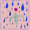 Blume im Regen