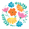colourful round of flowers