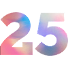 Bunte Zahl 25