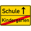 Ortsschild Kindergarten - Schule