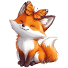 Renard avec papillon
