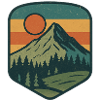 Berglandschaft im Retro Stil