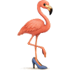 Lustiger Flamingo im Stöckelschuh