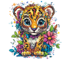 Petit léopard à fleurs