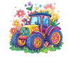 Bunter Blumen Traktor