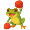 Frog with boxing gloves