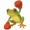 Frosch mit Boxhandschuhen