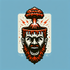 Exploding volcano head design