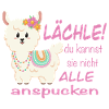 Lama Lächle! lustiger Spruch