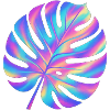 Monstera Leaf Holographic Art