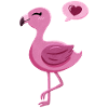 Cute flamingo with heart