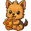 Süßer Yorkshire Terrier Pizza Cartoon