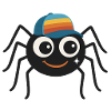 Coole Spinne mit Retro-Cappy – süß & frech