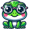 Cute frog with glasses