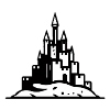 Sandcastle Castle black white