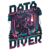 Data Diver Cyber Explorer Retro Tech Artwork