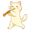 Cat plays oboe
