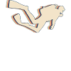 Plongée plongeur Retro Line Art
