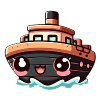 Cheerful ship with eyes