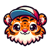 Tiger with cute cap