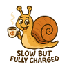 Funny Snail with Coffee