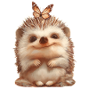 Hérisson avec papillon