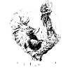 Rooster Silhouette mit Schrift