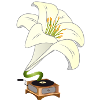 Lilie als Grammophon – Nostalgisches Blumendesign