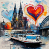 Cologne Cathedral,Cathedral,Cologne,Hearts,Painting,Pastel