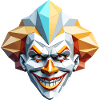 Clown Maske - Low Poly Design