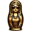 Matryoshka Cool Sunglasses Gold Gift