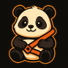 Cool panda strapped in