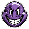 Visage violet rire sinistrement