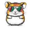 Cool hamster with glasses